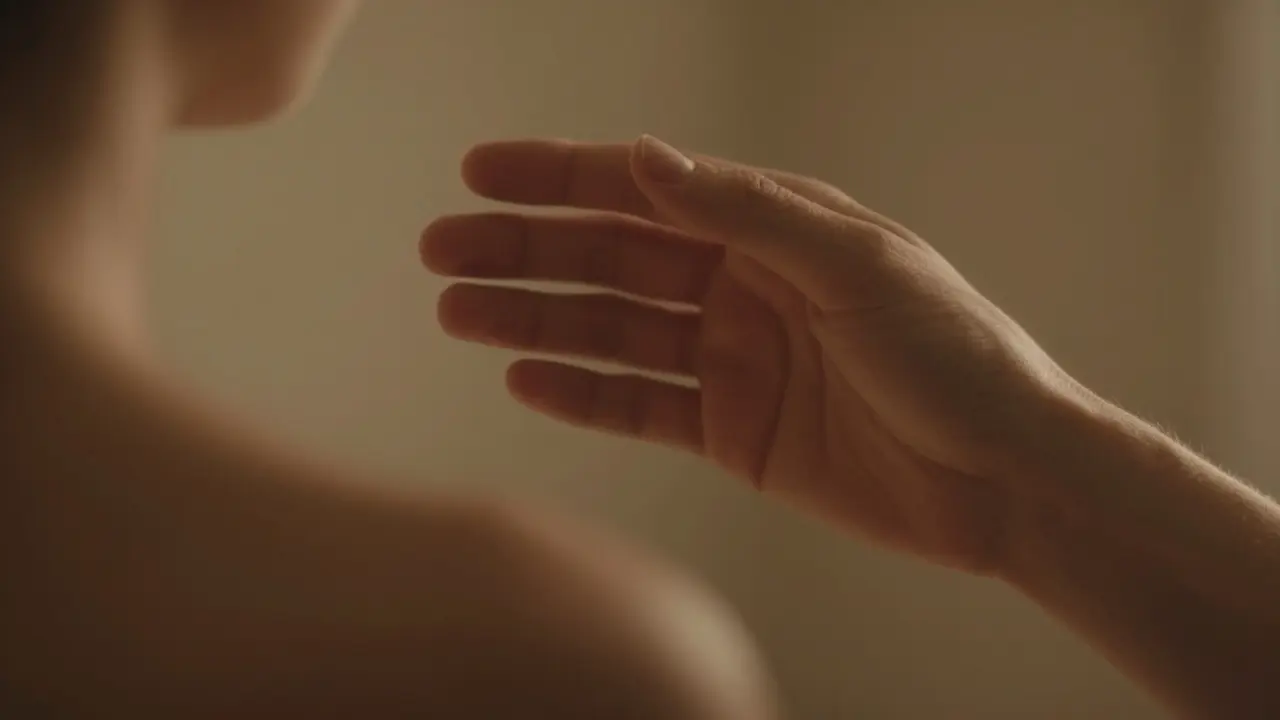 Ruce se blíží, ale nekoukají — ticho mezi nimi vyjadřuje souhlas.