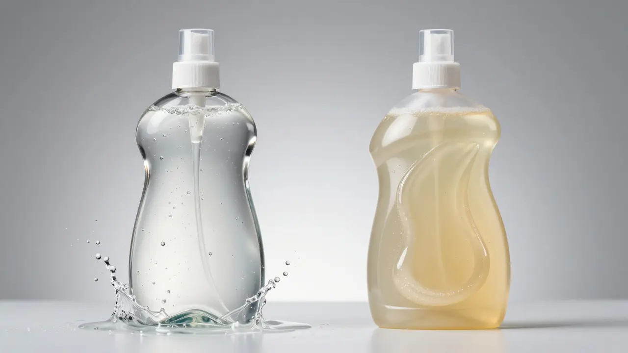 Srovnání textury vodního a silikonového lubrikantu v profesionálním studiovním osvětlení.